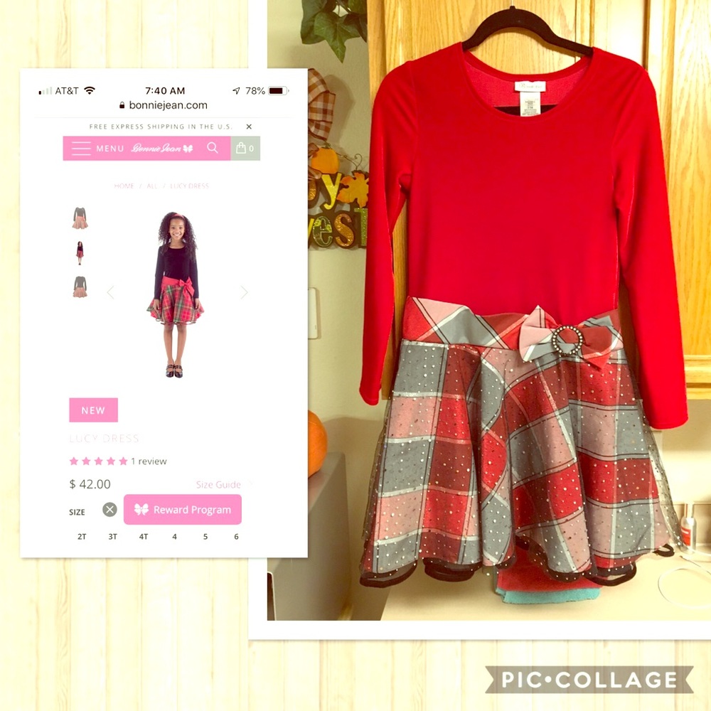 Bonnie Jean Girl's Size 14 Christmas/Holiday Dress